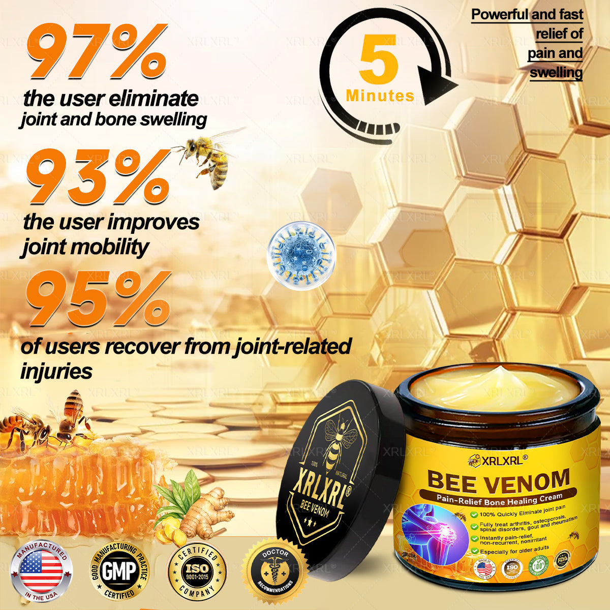 XRLXRL® Bee Venom Pain-Relief Bone Healing Cream 📦(Specially for older adults)