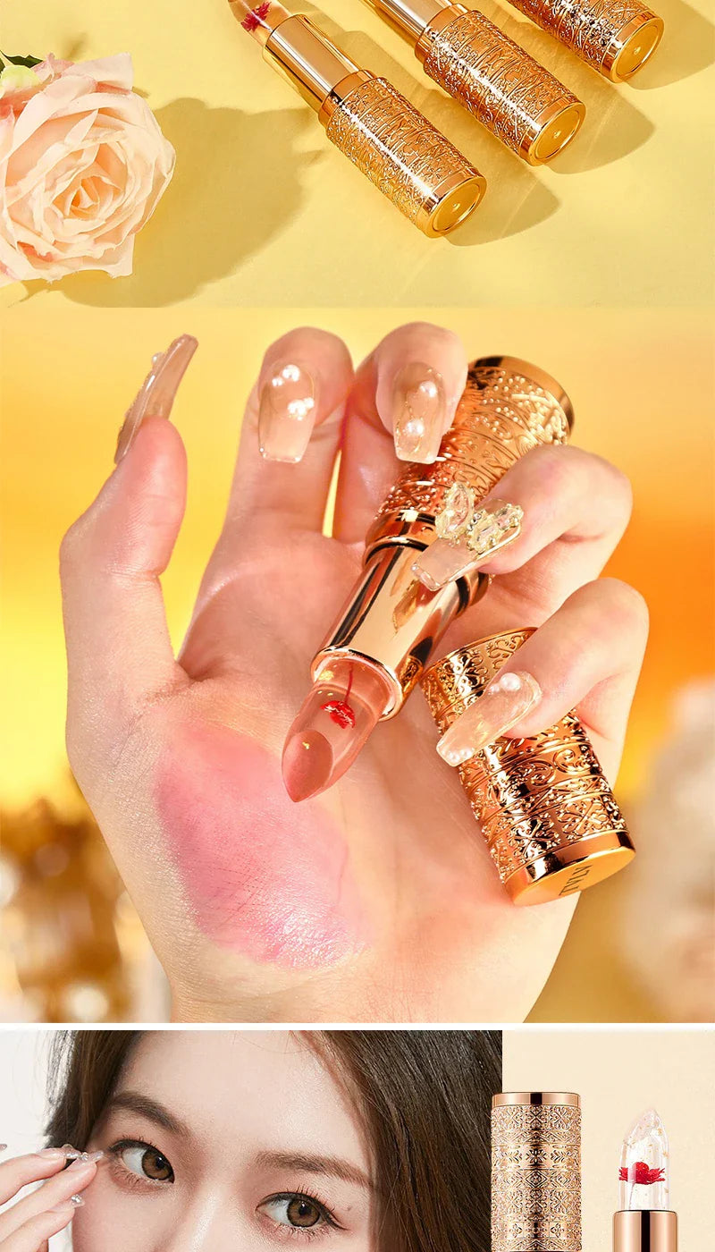 Crystal Color-changing Petal Lipstick for Women Moisturizes long-lasting and non-sticky cup lip balm